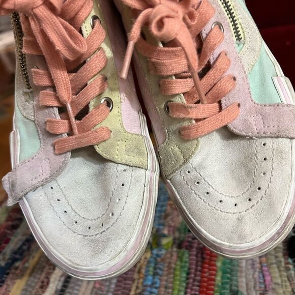 Vans Pastel High Tops Mint Green and Pink High-Top Sneakers Womens 8.5 - Picture 10 of 14